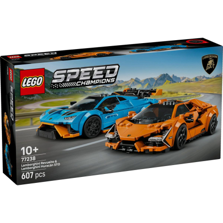 Seturi de construcție și cuburi - LEGO SPEED CHAMPIONS LAMBORGHINI REVUELTO SI HURACAN STO 77238