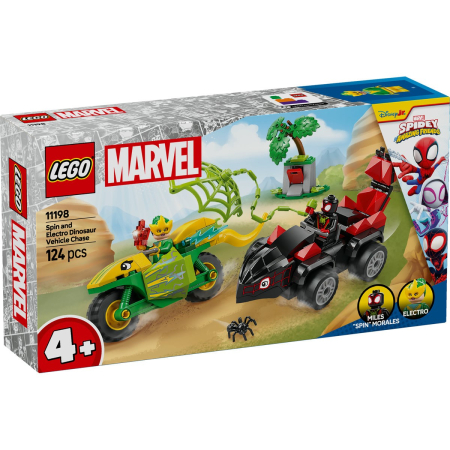 Seturi de construcție și cuburi - LEGO SPIDEY SPIN SI ELECTRO IN DINO-VEHICULE 11198