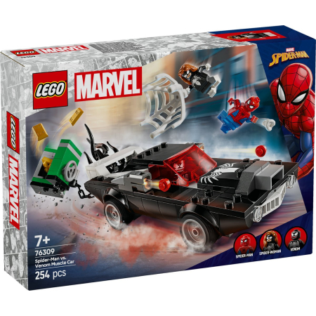 Seturi de construcție și cuburi - LEGO SUPER HEROES OMUL PAIANJEN VS. MASINA FORTOASA A LUI VENOM 76309