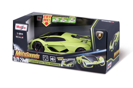 Masinute, Motociclete, Elicoptere, Avioane - MAISTO MASINUTA CU SUNETE SI LUMINI LAMBORGHINI TERZO MILLENNIO SCARA 1 LA 24