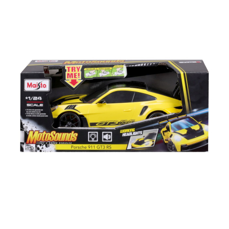 Masinute, Motociclete, Elicoptere, Avioane - MAISTO MASINUTA CU SUNETE SI LUMINI PORSCHE 911 GT3 RS SCARA 1 LA 24