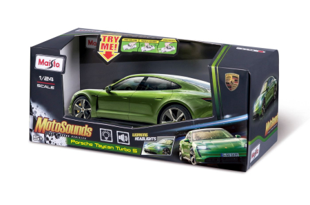 Masinute, Motociclete, Elicoptere, Avioane - MAISTO MASINUTA CU SUNETE SI LUMINI PORSCHE TAYCAN TURBO S SCARA 1 LA 24