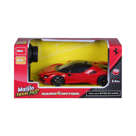 Mașinuțe cu telecomandă - MAISTO MASINUTA CU TELECOMANDA 2.4GHz FERRARI SF90 STRADALE SCARA 1 LA 24