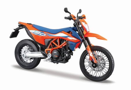 Masinute, Motociclete, Elicoptere, Avioane - MAISTO MOTOCICLETA METALICA EDITIE SPECIALA KTM 690 SMC PORTOCALIU SCARA 1 LA 18