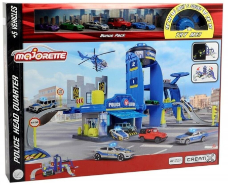 Jucarii - MAJORETTE CREATIX SET SECTIA DE POLITIE CU SUNETE SI LUMINI