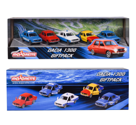 Jucarii - MAJORETTE SET 5 MASINUTE METALICE DACIA 1300 7.5CM