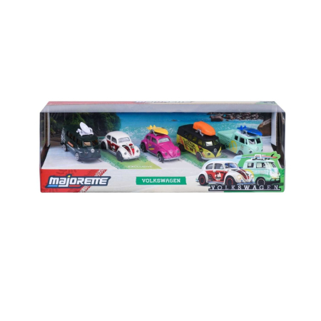 Masinute, Motociclete, Elicoptere, Avioane - MAJORETTE SET 5 MASINUTE METALICE VOLKSWAGEN 7.5CM