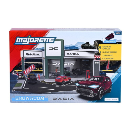 Jucarii - MAJORETTE SET SHOWROOM AUTO DACIA CU MASINUTA INCLUSA DACIA DUSTER SCARA 1 LA 64