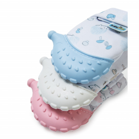 Jucarii - Manusa bebelusi pentru dentitie Scratch Gloves (Culoare: Alb)
