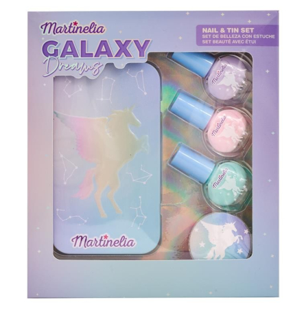 Cosmetice pentru copii - MARTINELIA GALAXY DREAMS SET 3 LACURI DE UNGHII SI CUTIE DE DEPOZITARE