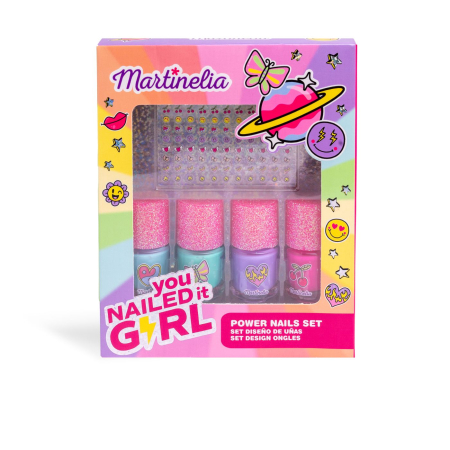 Cosmetice pentru copii - MARTINELIA SUPER GIRL SET 4 LACURI DE UNGHII SI ACCESORII