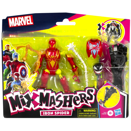 Figurine cu eroi si personaje - MARVEL AVENGERS MIX MASHERS FIGURINA IRON SPIDER CU ACCESORII 12CM