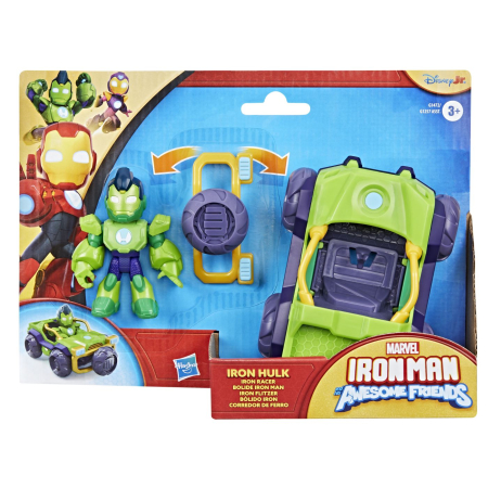 Figurine cu eroi si personaje - MARVEL IRON MAN SI PRIETENII SAI UIMITORI SET VEHICUL SI FIGURINA IRON HULK