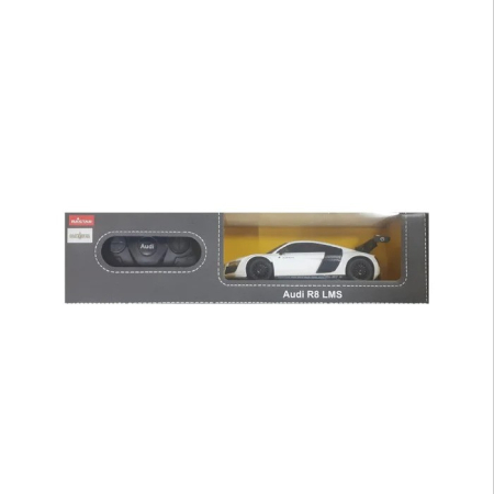 Mașinuțe cu telecomandă - MASINA CU TELECOMANDA AUDI R8 ALB CU SCARA 1 LA 24