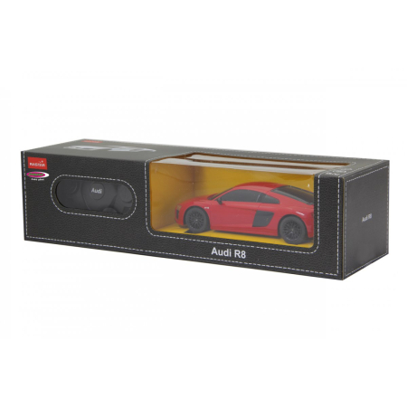 Mașinuțe cu telecomandă - MASINA CU TELECOMANDA AUDI R8 ROSU CU SCARA 1 LA 24