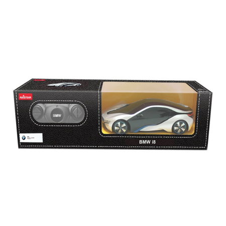 Mașinuțe cu telecomandă - MASINA CU TELECOMANDA BMW I8 ALBA SCARA 1 LA 24