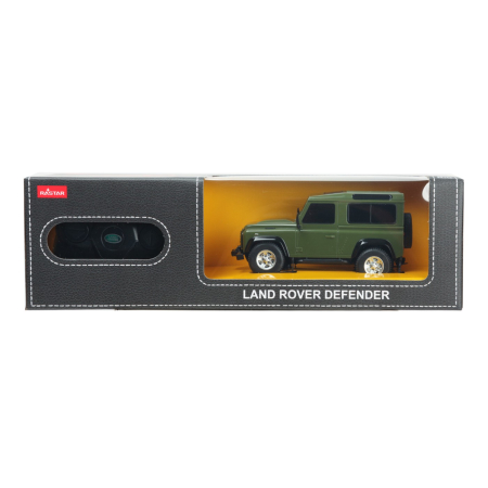 Mașinuțe cu telecomandă - MASINA CU TELECOMANDA LAND ROVER DEFENDER VERDE CU SCARA 1 LA 24