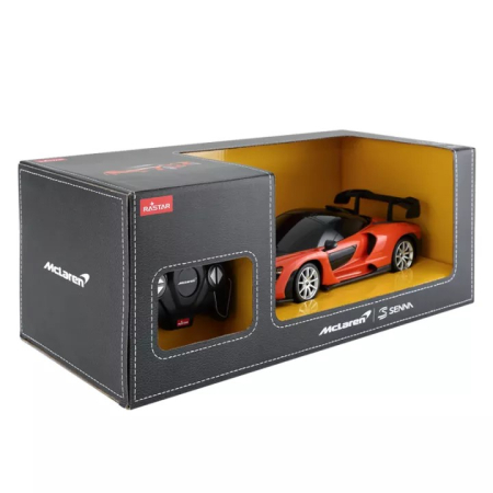 Mașinuțe cu telecomandă - MASINA CU TELECOMANDA McLAREN SENNA PORTOCALIU CU SCARA 1 LA 18