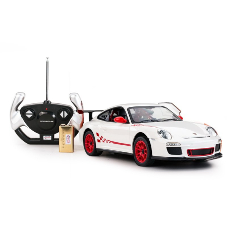 Mașinuțe cu telecomandă - MASINA CU TELECOMANDA PORSCHE GT3 ALB CU SCARA 1 LA 14