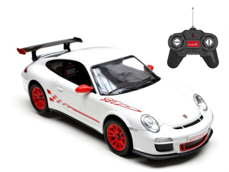 Mașinuțe cu telecomandă - MASINA CU TELECOMANDA PORSCHE GT3 RS ALB CU SCARA 1 LA 24
