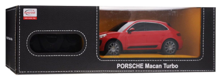 Mașinuțe cu telecomandă - MASINA CU TELECOMANDA PORSCHE MACAN TURBO ROSU CU SCARA 1 LA 24