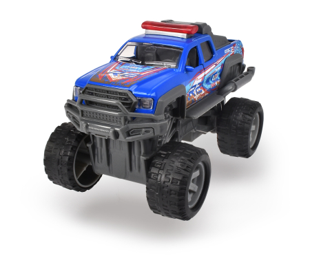 Jucarii - MASINA DE TEREN ALBASTRA DIN METAL RALLY MONSTER 15CM