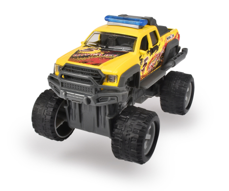 Jucarii - MASINA DE TEREN GALBENA DIN METAL RALLY MONSTER 15CM