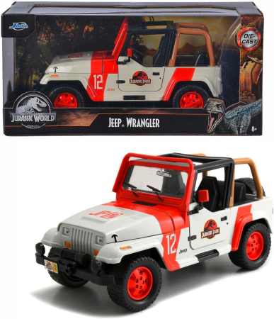 Jucarii - MASINUTA METALICA JURASSIC WORLD 1992 JEEP WRANGLER 1:24