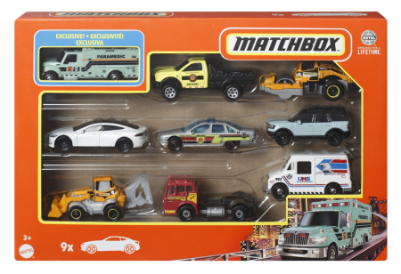 Masinute, Motociclete, Elicoptere, Avioane - MATCHBOX SET 9 MASINUTE INTERNATIONAL AMBULANCE