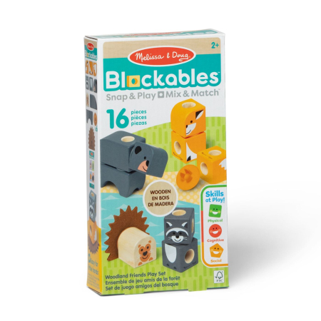 Seturi de construcție și cuburi - MELISSA AND DOUG SET DE CONSTRUCTIE DIN LEMN PRIETENII PADURII