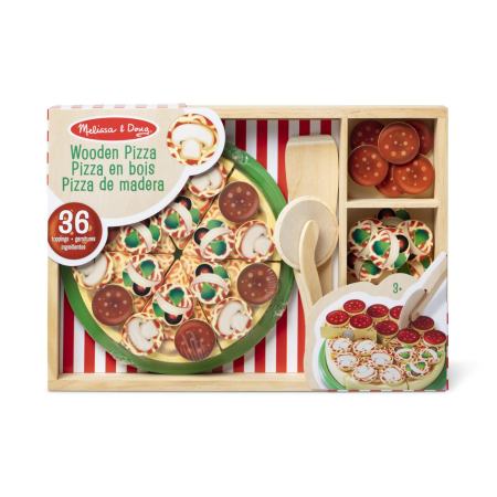 Jucarii - MELISSA AND DOUG SET DE JOACA DIN LEMN PETRECERE CU PIZZA