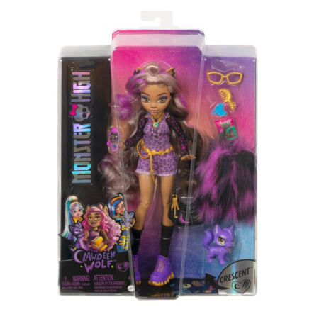 Papusi si accesorii - MONSTER HIGH PAPUSA CLAWDEEN WOLF CU ANIMALUT SI ACCESORII