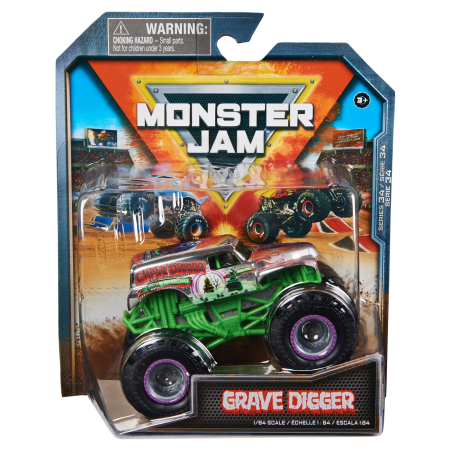 Jucarii - MONSTER JAM MASINUTA METALICA GRAVE DIGGER SCARA 1 LA 64