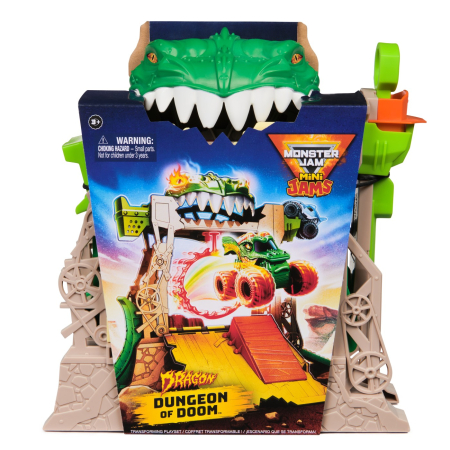 Mașinuțe cu telecomandă - MONSTER JAM SET DRAGON DUNGEON OF DOOM