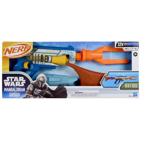 Pistoale si arme de jucarie - NERF BLASTER ELITE STAR WARS MANDALORIAN SI GROGU 8IN1