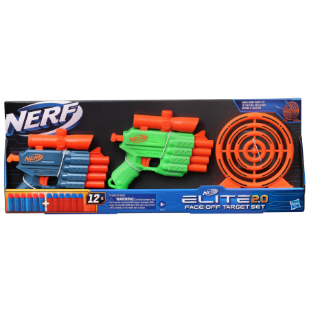 Pistoale si arme de jucarie - NERF BLASTER SET ELITE 2.0 FACE OFF TARGET SET