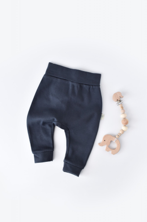 Pantaloni și jeans copii - Pantaloni Bebe Unisex din bumbac organic Bleumarin BabyCosy