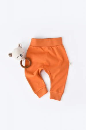 Pantaloni și jeans copii - Pantaloni Bebe Unisex din bumbac organic Portocaliu BabyCosy