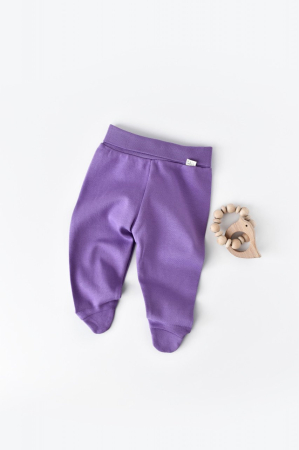 Pantaloni și jeans copii - Pantaloni cu Botosei - Bumbac organic Mov BabyCosy