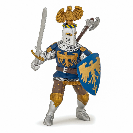 Jucarii - PAPO FIGURINA CAVALER ALBASTRU CU CREASTA