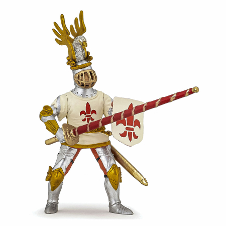 Jucarii - PAPO FIGURINA CAVALER CRIN ALB