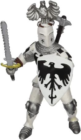 Figurine cu eroi si personaje - PAPO FIGURINA CAVALER CU PENE ALB