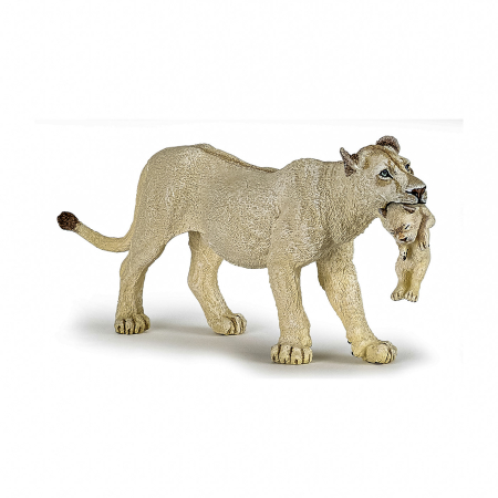 Jucarii - PAPO FIGURINA LEOAICA ALBA CU PUI