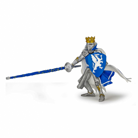 Figurine cu eroi si personaje - PAPO FIGURINA REGE CU BLAZON DRAGON albastru