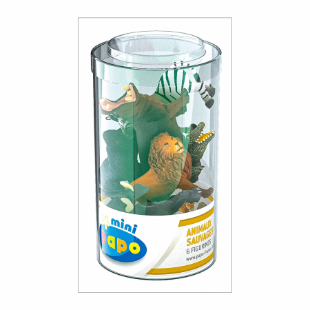 Figurine cu eroi si personaje - PAPO FIGURINA SET 6 MINI ANIMALE SALBATICE