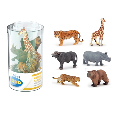 Jucarii - PAPO FIGURINA SET 6 MINIANIMALE SALBATICE
