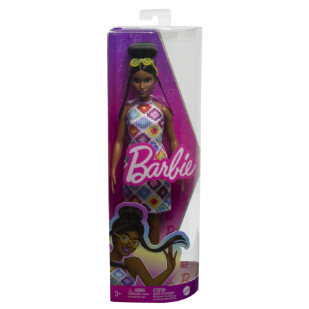 Papusi si accesorii - PAPUSA BARBIE FASHIONISTA SATENA CU OCHELARI DE SOARE GALBENI