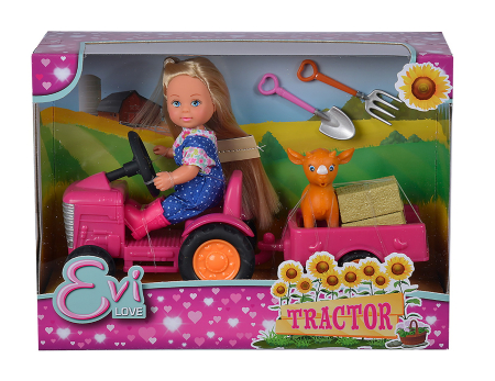 Papusi si accesorii - PAPUSA EVI LOVE CU TRACTOR
