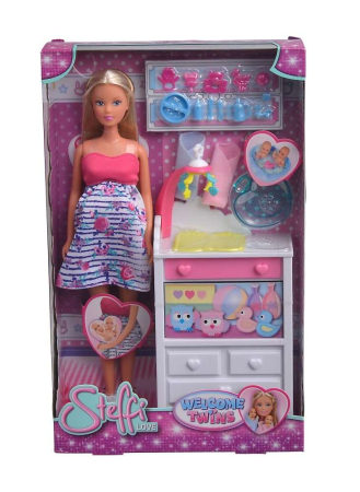 Papusi si accesorii - PAPUSA STEFFI CU GEMENI SI ACCESORII