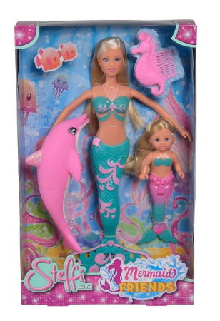 Papusi si accesorii - PAPUSI STEFFI SI EVI SIRENE CU DELFIN